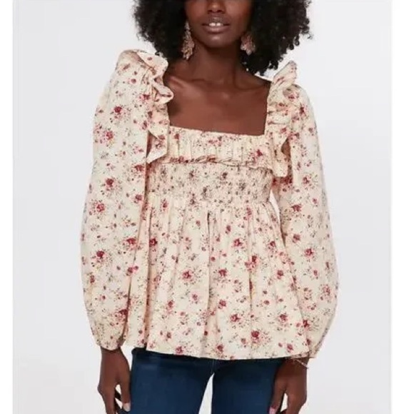 Hyacinth House Tops - Hyacinth House - Tuckernuck - Addison Floral ruffle sleeve top - small nwt